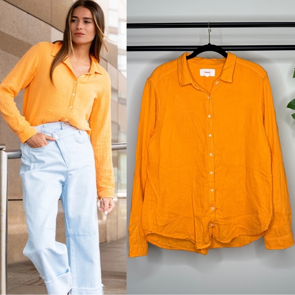 XiRENA Tops - Xirena Gauze Cotton Scout Button Down Blouse size L Large